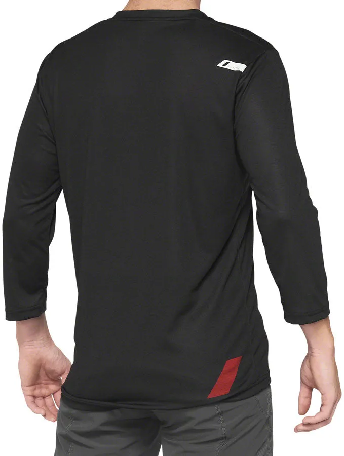 100% Airmatic 3/4 Sleeve Jersey - Black/Red, Large