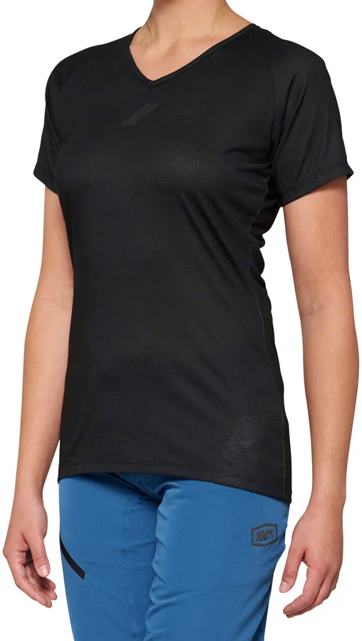 100% Airmatic Jersey - Black, Short Sleeve, Women's, Large