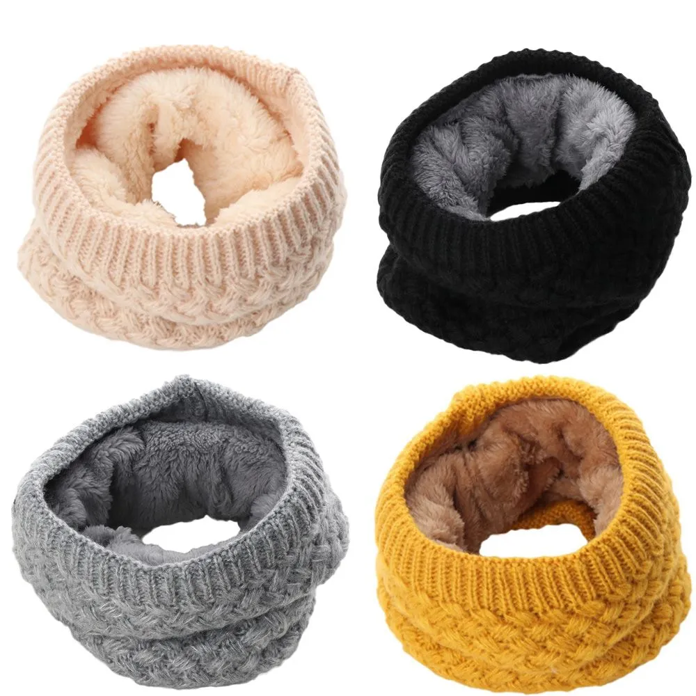 1Pc Winter Warm Brushed Knit Neck Warmer  Snood Shawl