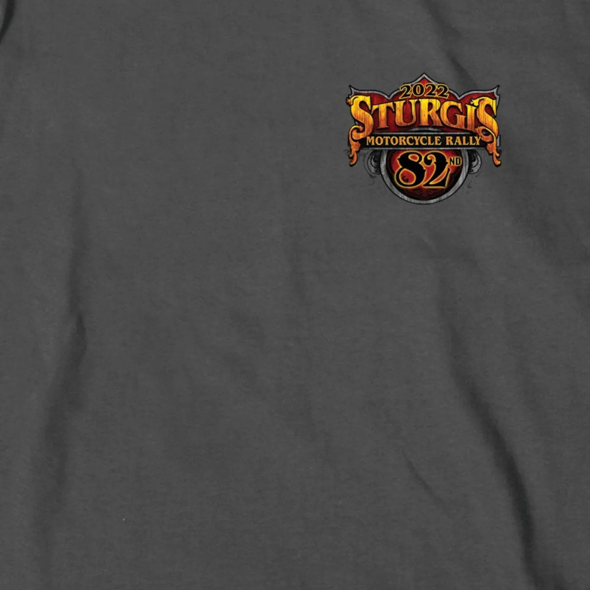 2022 Sturgis Motorcycle Rally SPB1007 Crazy Buffalo Men's Charcoal T Shirt