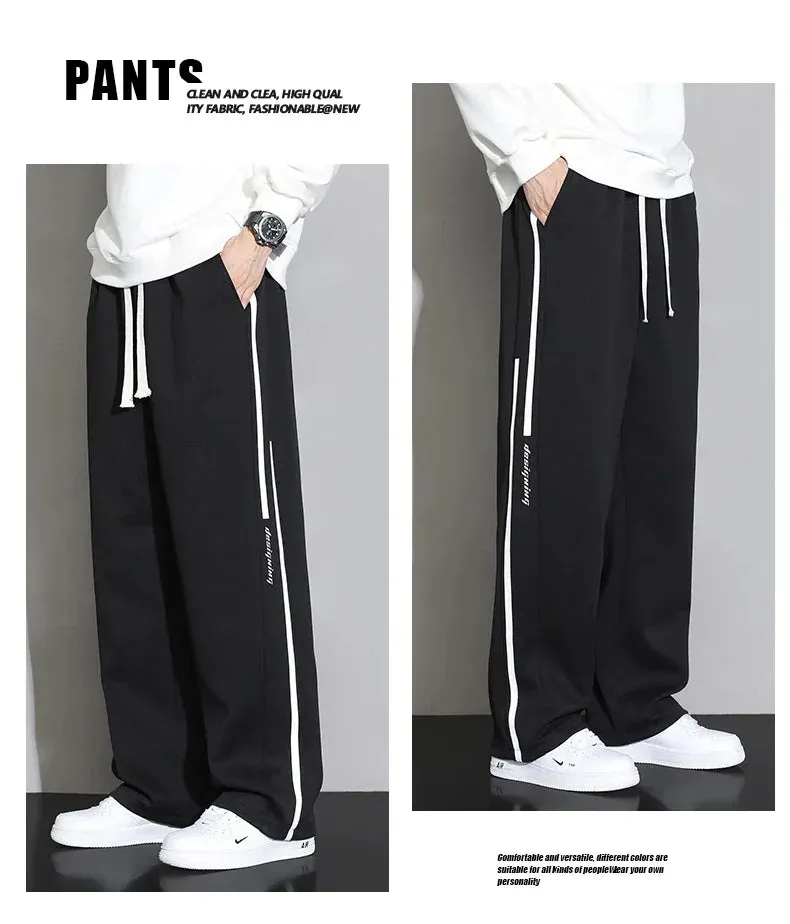 2024 New Sweatpants Men Baggy Joggers Wide Leg Pants Neutral Breathable Loose Outdoor Trousers Fashion Design Jogging Pants