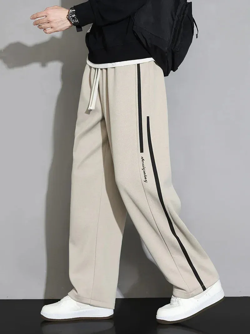 2024 New Sweatpants Men Baggy Joggers Wide Leg Pants Neutral Breathable Loose Outdoor Trousers Fashion Design Jogging Pants