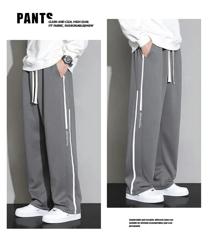 2024 New Sweatpants Men Baggy Joggers Wide Leg Pants Neutral Breathable Loose Outdoor Trousers Fashion Design Jogging Pants