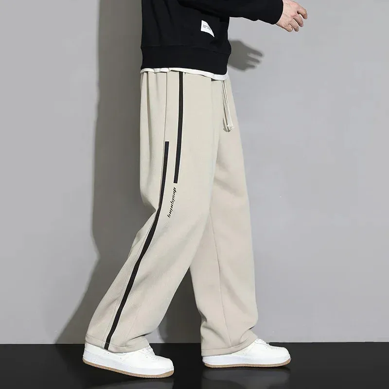 2024 New Sweatpants Men Baggy Joggers Wide Leg Pants Neutral Breathable Loose Outdoor Trousers Fashion Design Jogging Pants