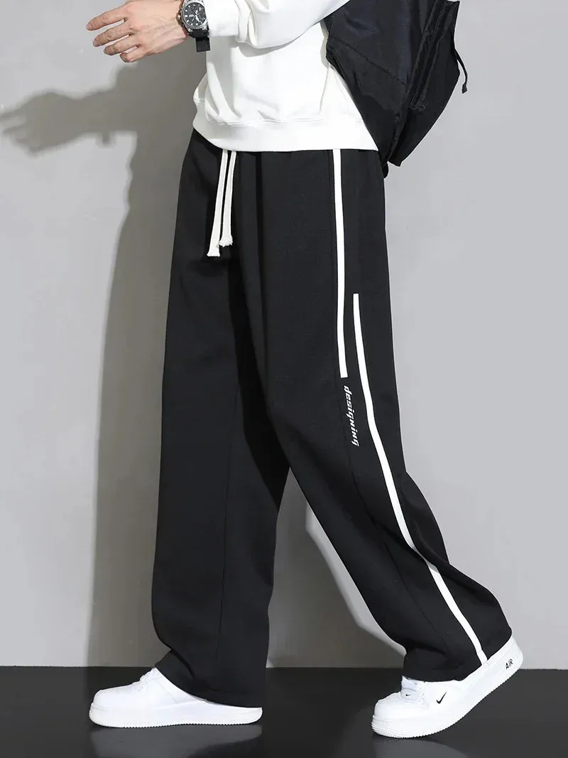 2024 New Sweatpants Men Baggy Joggers Wide Leg Pants Neutral Breathable Loose Outdoor Trousers Fashion Design Jogging Pants