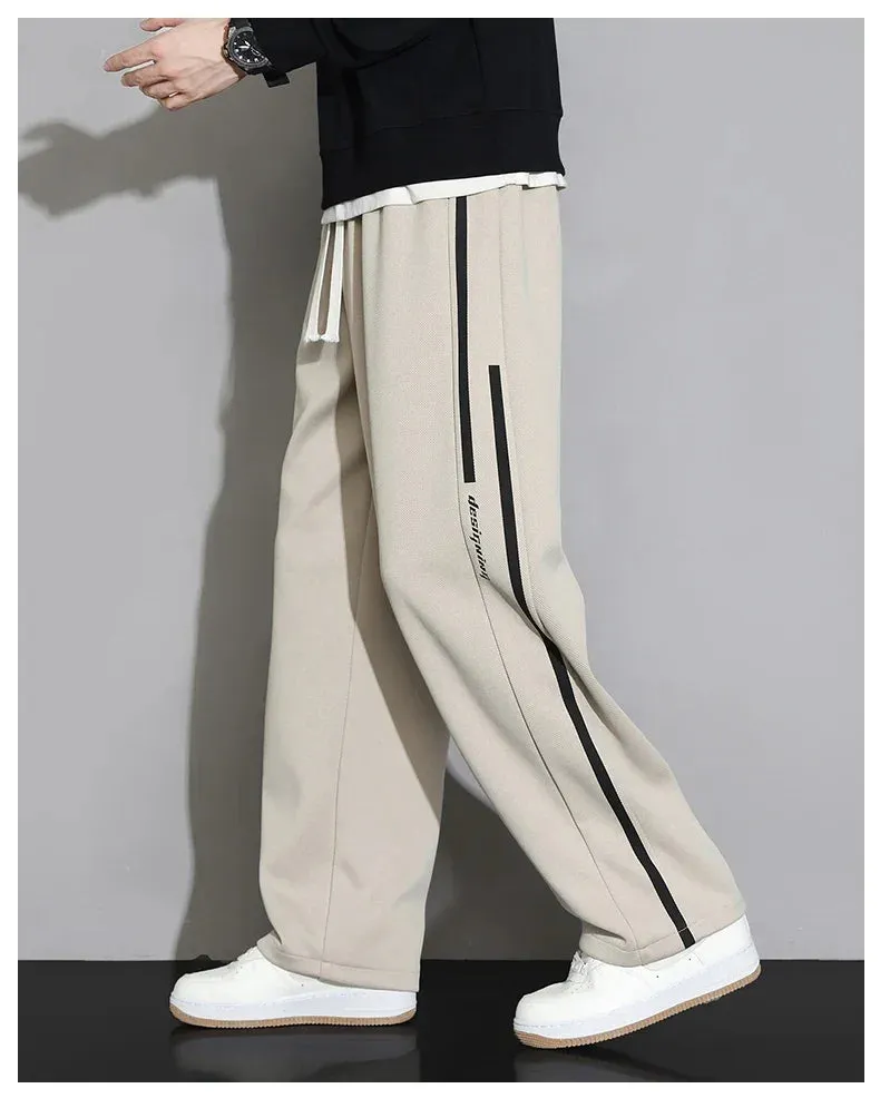 2024 New Sweatpants Men Baggy Joggers Wide Leg Pants Neutral Breathable Loose Outdoor Trousers Fashion Design Jogging Pants