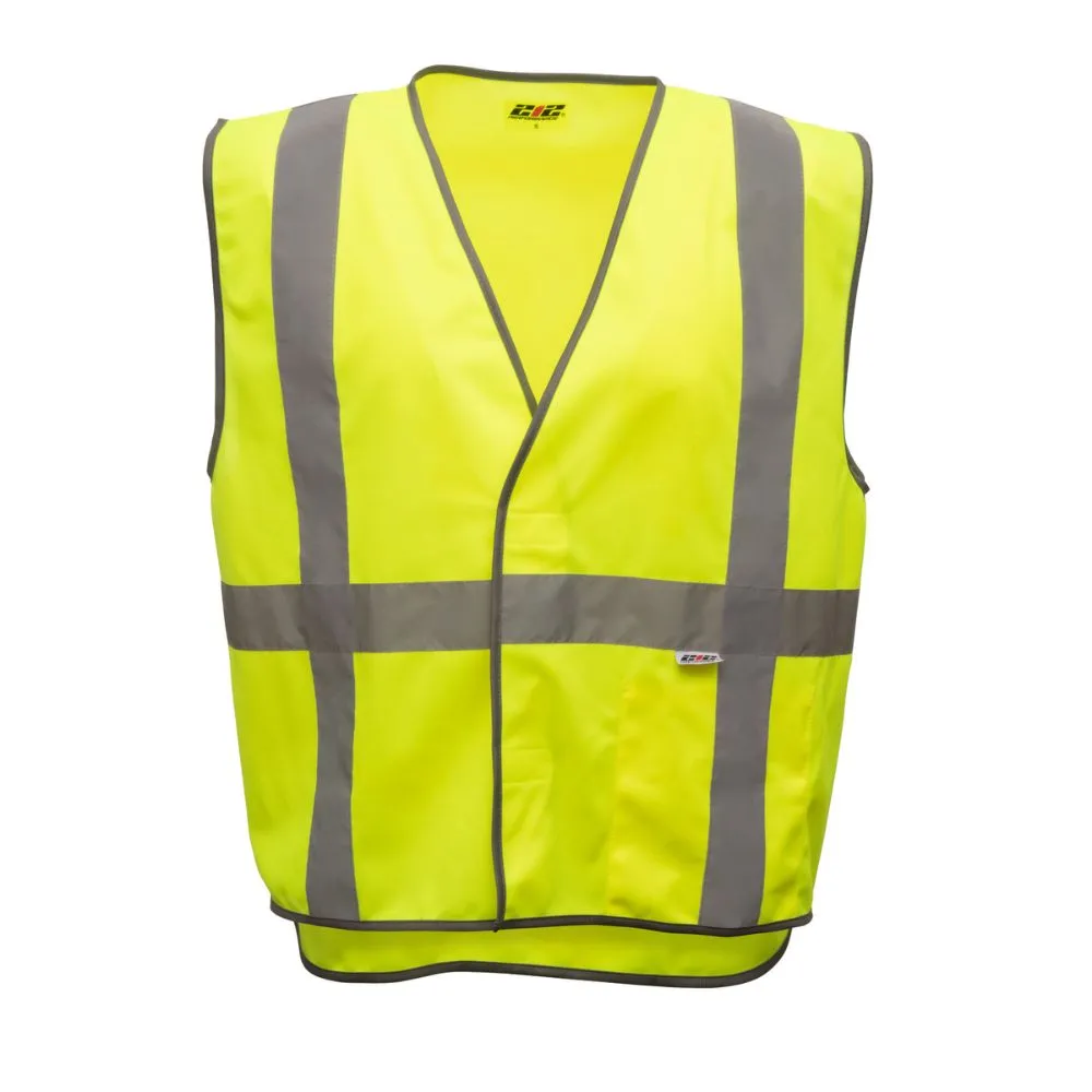 212 Performance VSTGU-8814 General Purpose Hi-Viz Safety Vest, 4X-Large Yellow;Reflective Gray