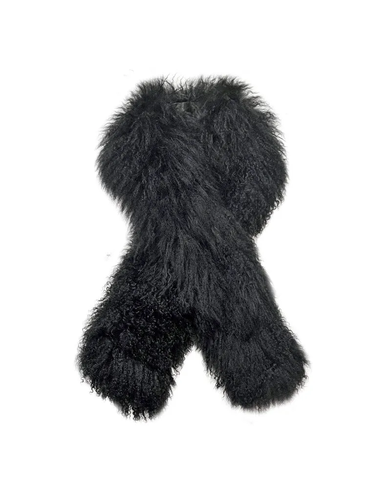 52" Curly Shearling Scarf