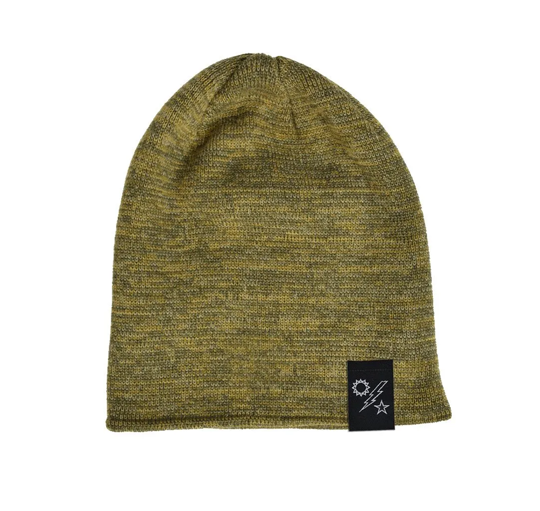 75th Star Sun Bolt Tag Slouch Beanie