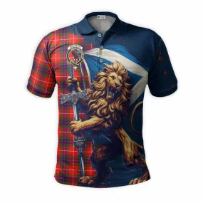 Abernethy Tartan Family Crest Men's Polo Shirt with Scottish Majestic Lion