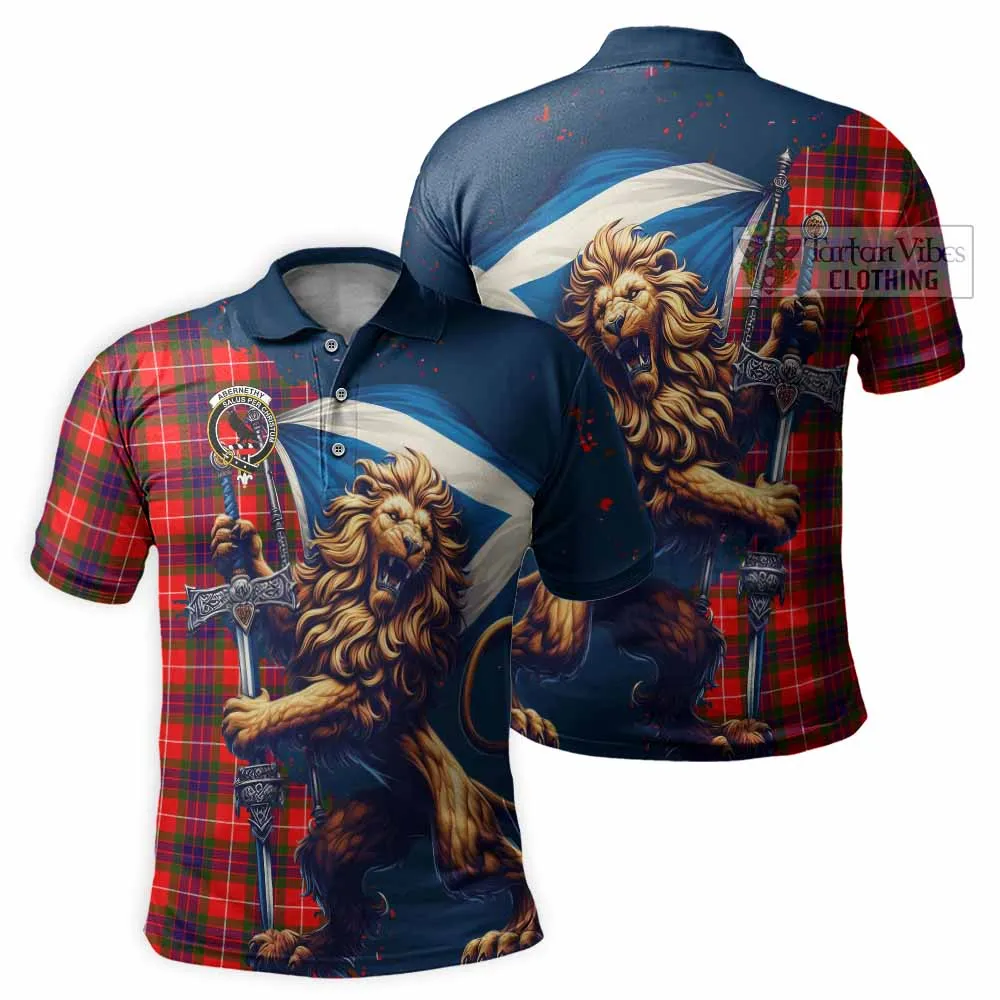 Abernethy Tartan Family Crest Men's Polo Shirt with Scottish Majestic Lion