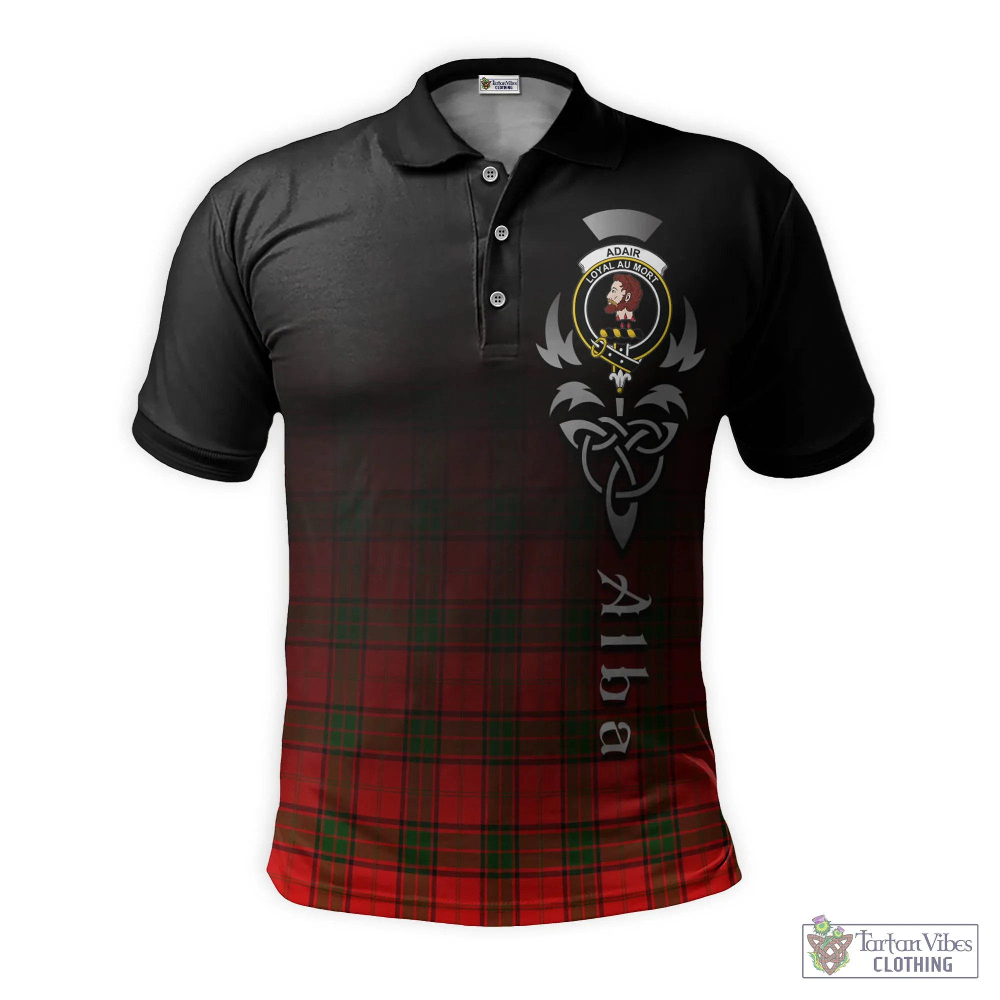 Adair Tartan Polo Shirt Featuring Alba Gu Brath Family Crest Celtic Inspired