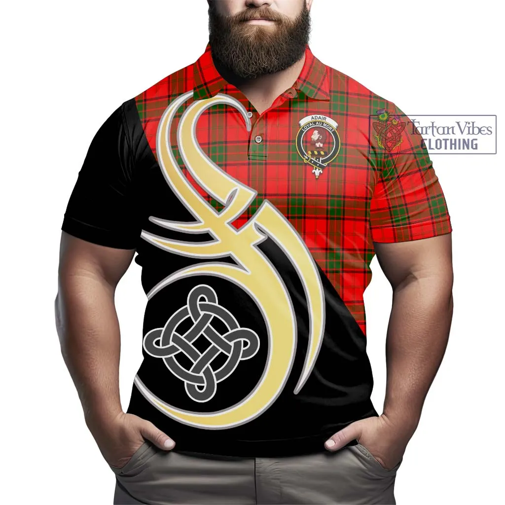 Adair Tartan Polo Shirt with Family Crest and Celtic Symbol Style