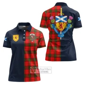 Adair Tartan Women's Polo Shirt Alba with Scottish Lion Royal Arm Half Style