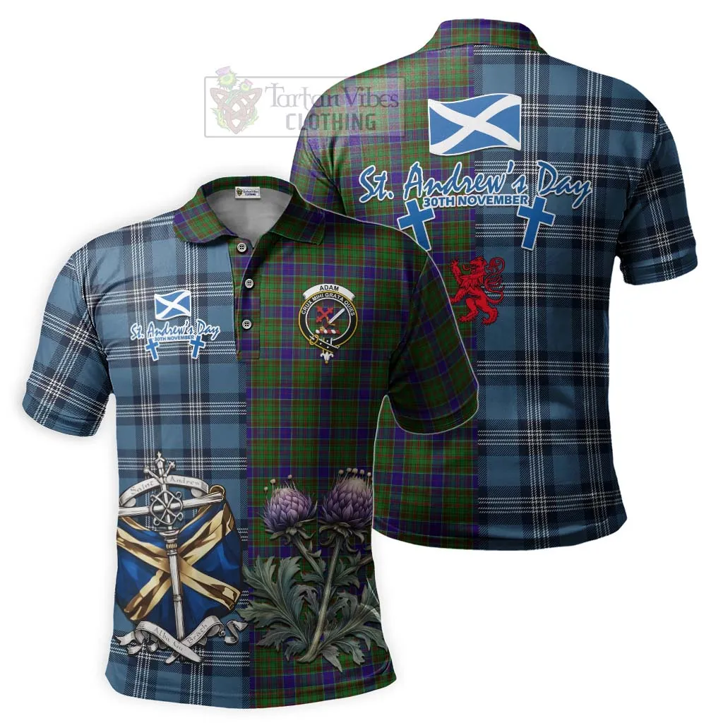 Adam Tartan Polo Shirt Happy St. Andrew's Day Half Tartan Style