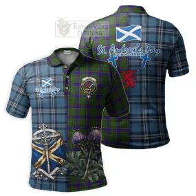 Adam Tartan Polo Shirt Happy St. Andrew's Day Half Tartan Style