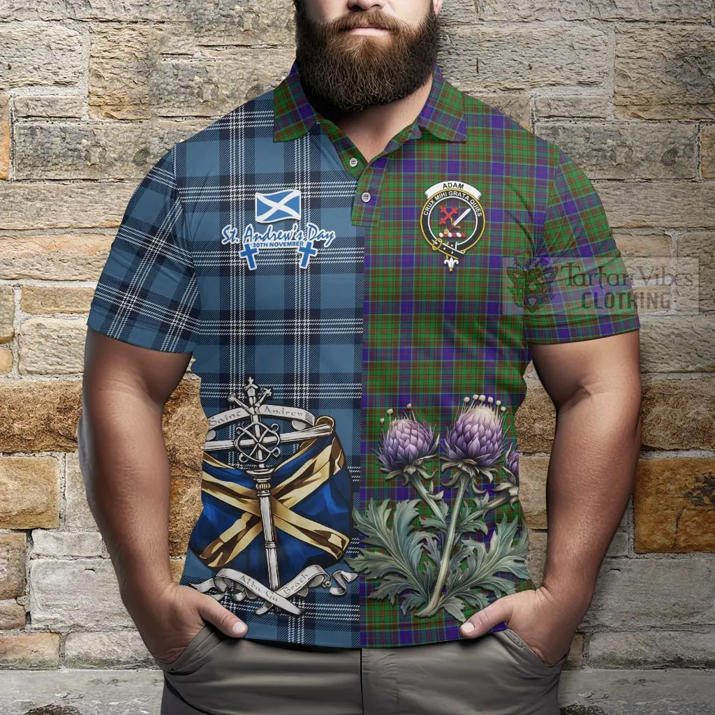 Adam Tartan Polo Shirt Happy St. Andrew's Day Half Tartan Style