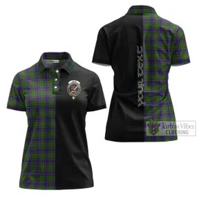 Adam Tartan Women's Polo Shirt with Family Crest and Half Of Me Style