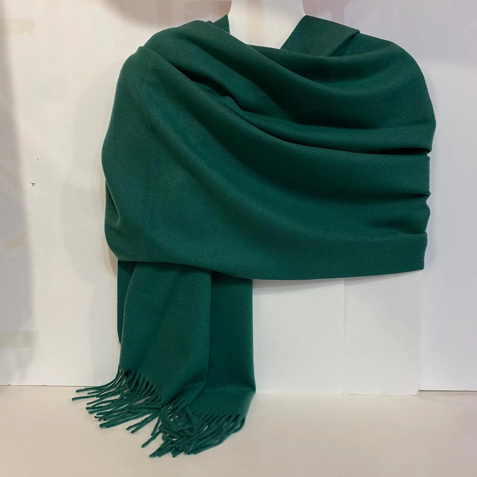 Adele - Cashmere Wool Blend Scarf - Forest Green