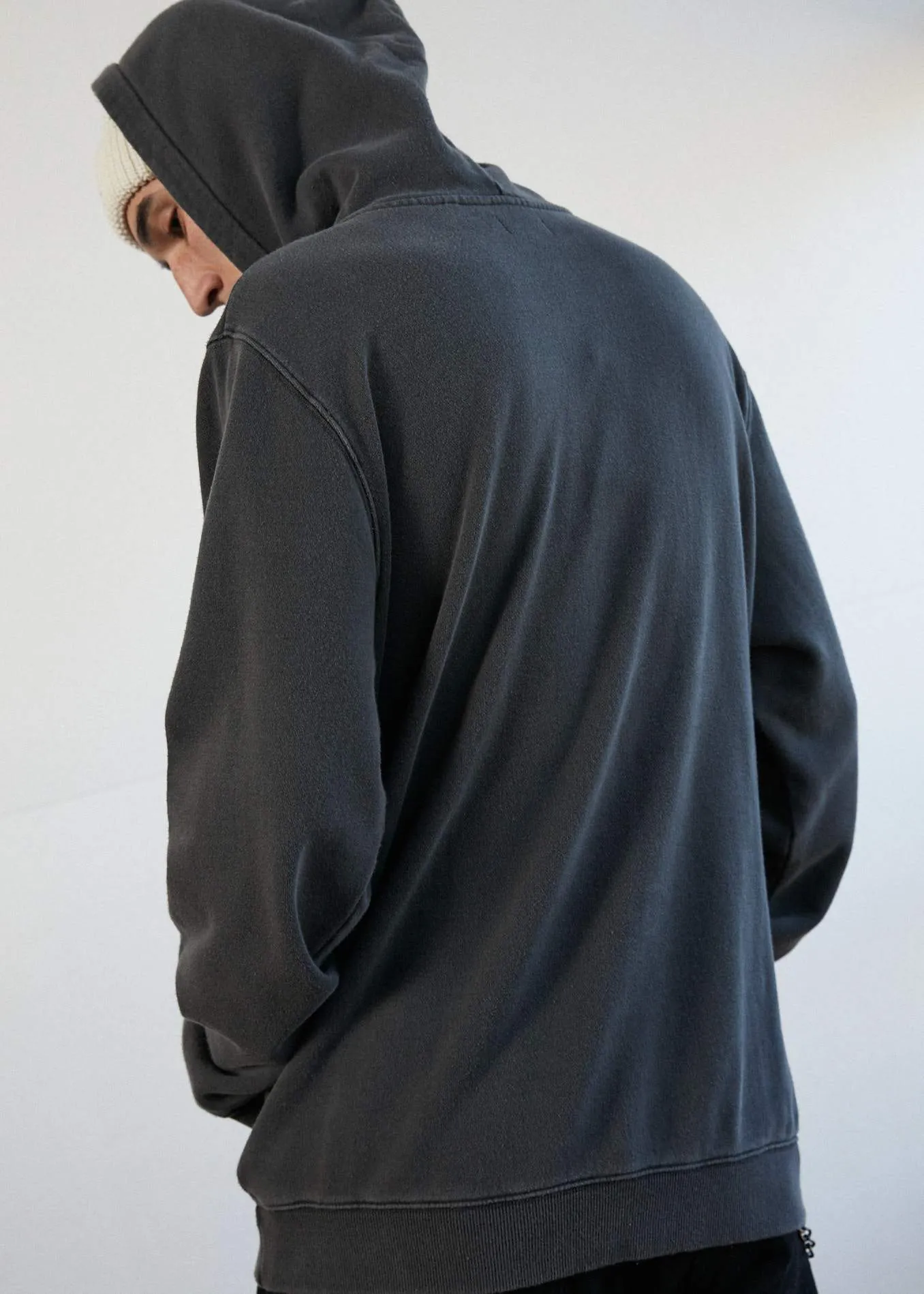 Afends Mens Bad Kids - Pull On Hood - Stone Black