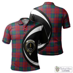 Affleck Tartan Men's Polo Shirt with Family Crest Circle Style