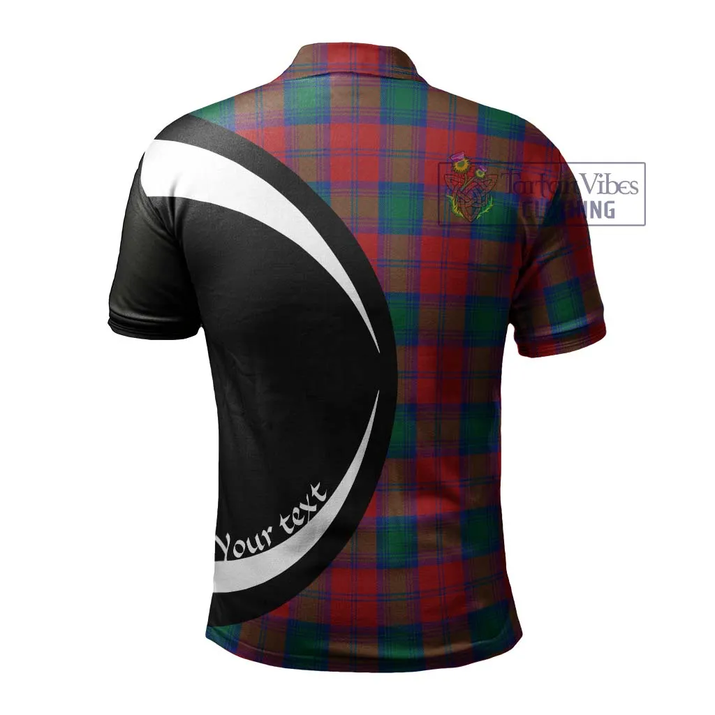 Affleck Tartan Men's Polo Shirt with Family Crest Circle Style