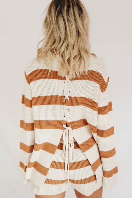 After Sundown Striped Knit Sweater Suit - 2 Colors