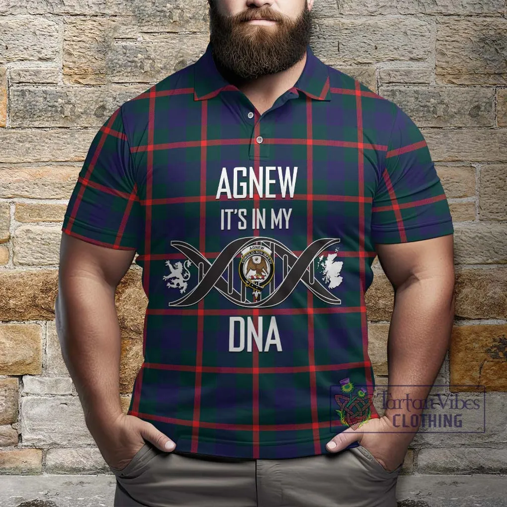 Agnew Tartan Polo Shirt with Family Crest DNA In Me Style