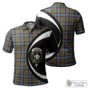 Aikenhead Tartan Men's Polo Shirt with Family Crest Circle Style