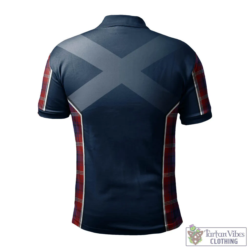 Ainslie Tartan Men's Polo Shirt with Family Crest and Scottish Thistle Vibes Sport Style