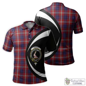 Ainslie Tartan Men's Polo Shirt with Family Crest Circle Style