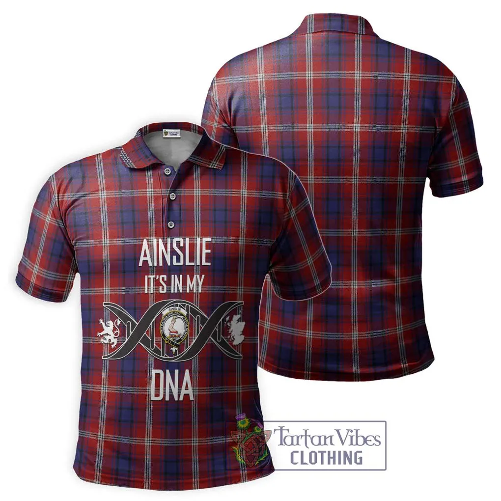 Ainslie Tartan Polo Shirt with Family Crest DNA In Me Style