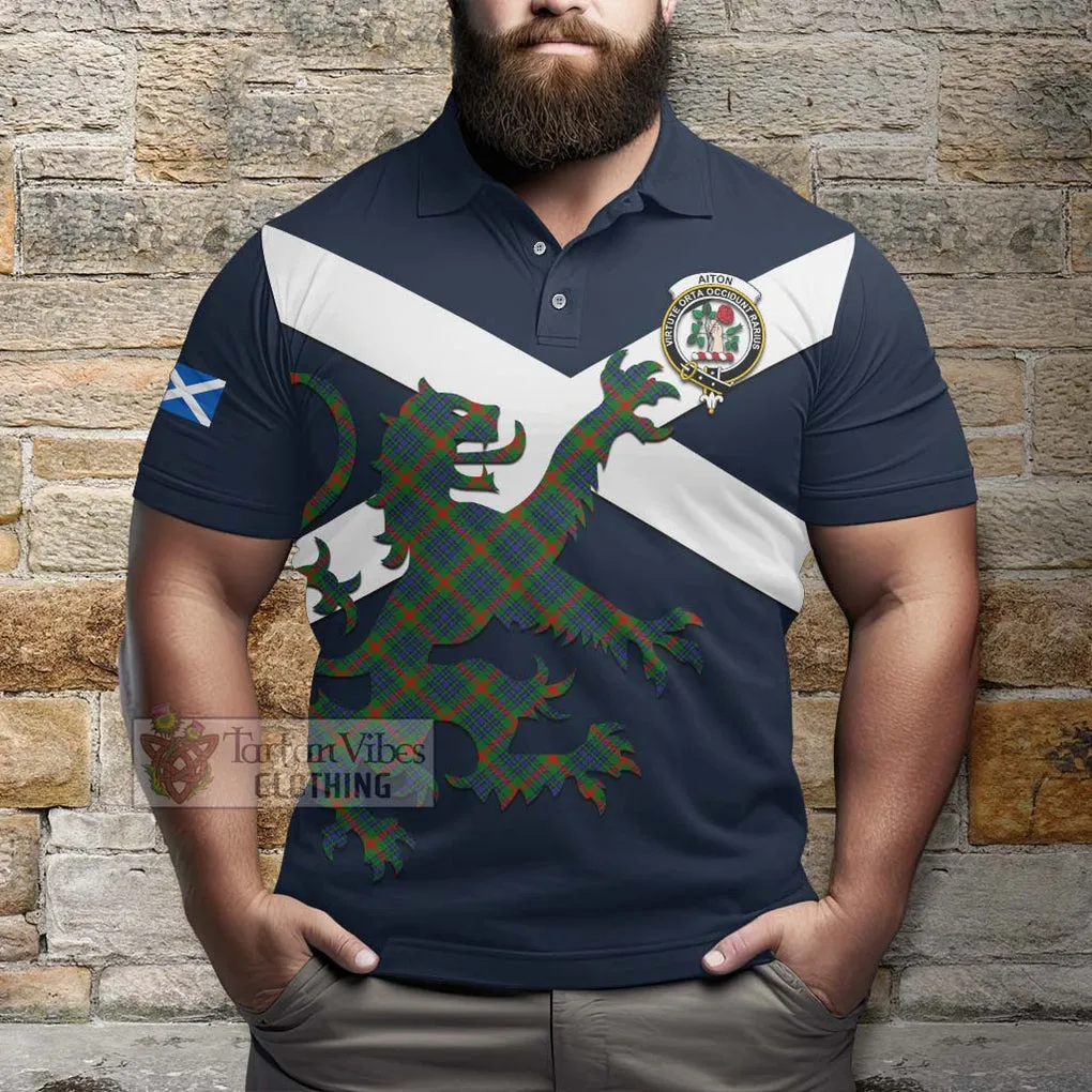 Aiton Tartan Lion Rampant Polo Shirt Proudly Display Your Heritage with Alba Gu Brath and Clan Name