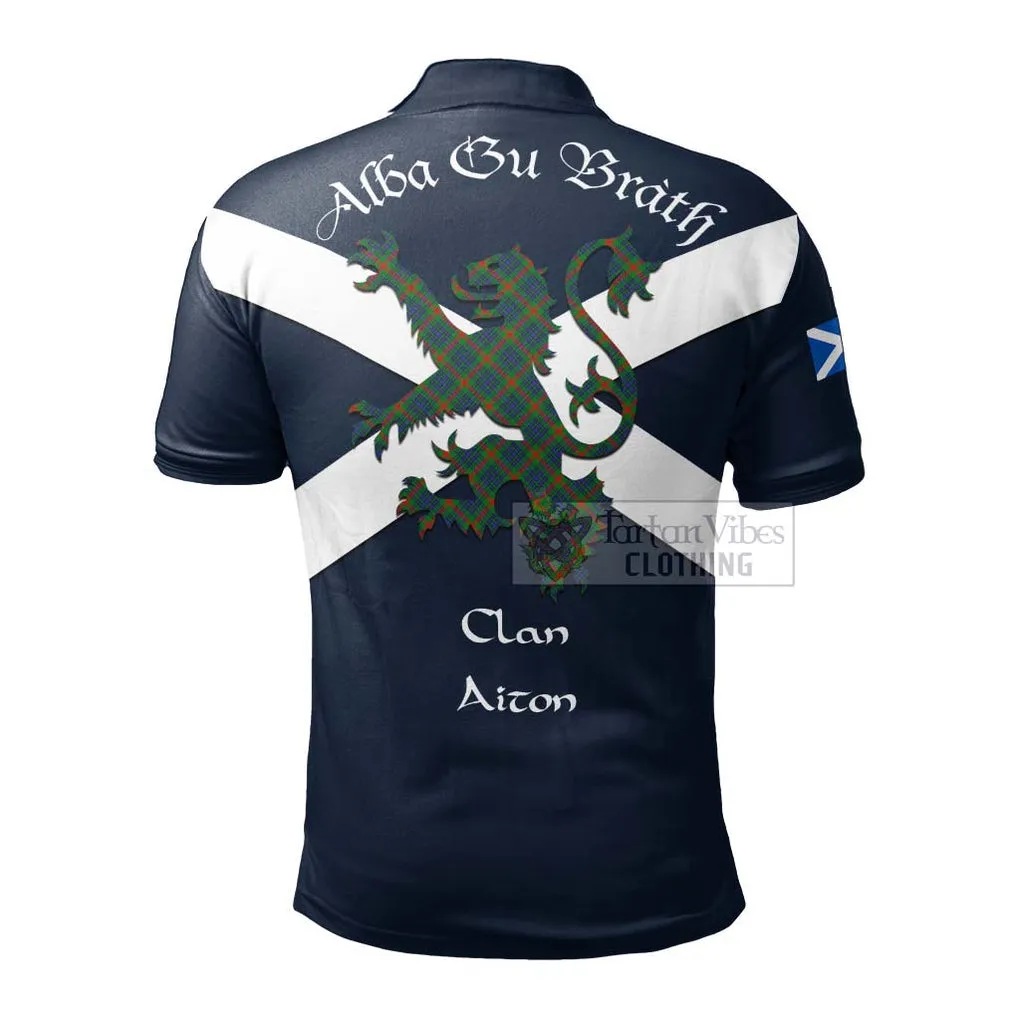 Aiton Tartan Lion Rampant Polo Shirt Proudly Display Your Heritage with Alba Gu Brath and Clan Name