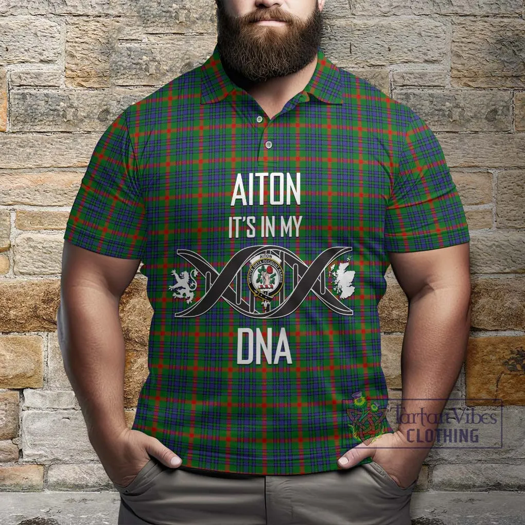 Aiton Tartan Polo Shirt with Family Crest DNA In Me Style