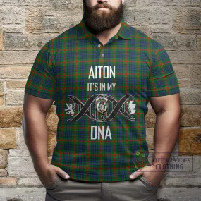 Aiton Tartan Polo Shirt with Family Crest DNA In Me Style