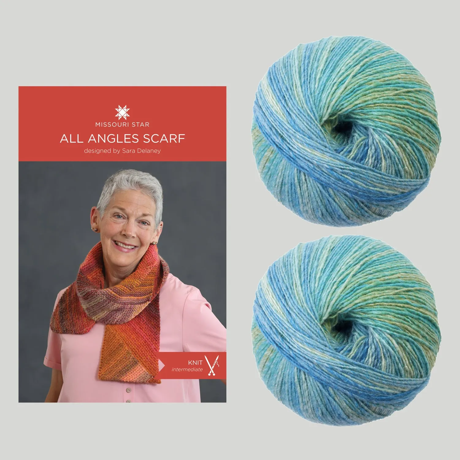 All Angles Scarf Knit Kit - Evening Aquamarine