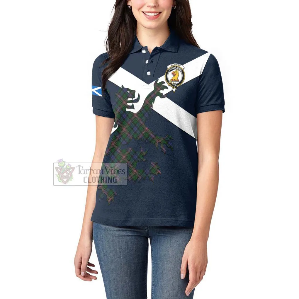 Allison Tartan Lion Rampant Women's Polo Shirt Proudly Display Your Heritage with Alba Gu Brath and Clan Name