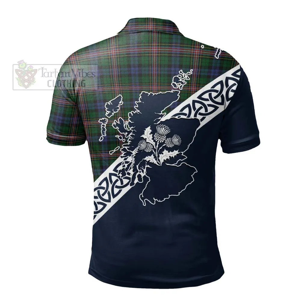 Allison Tartan Polo Shirt Featuring Thistle and Scotland Map