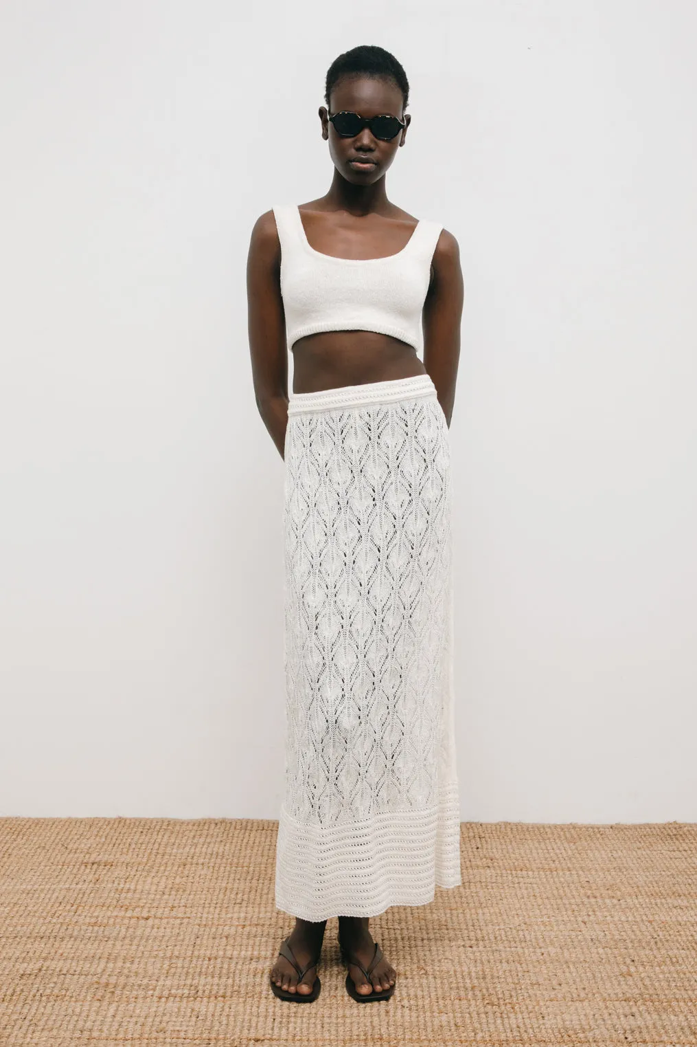 AMONT linen crochet skirt