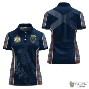 Anderson Modern Tartan Women's Polo Shirt with Family Crest and Scottish Thistle Vibes Sport Style