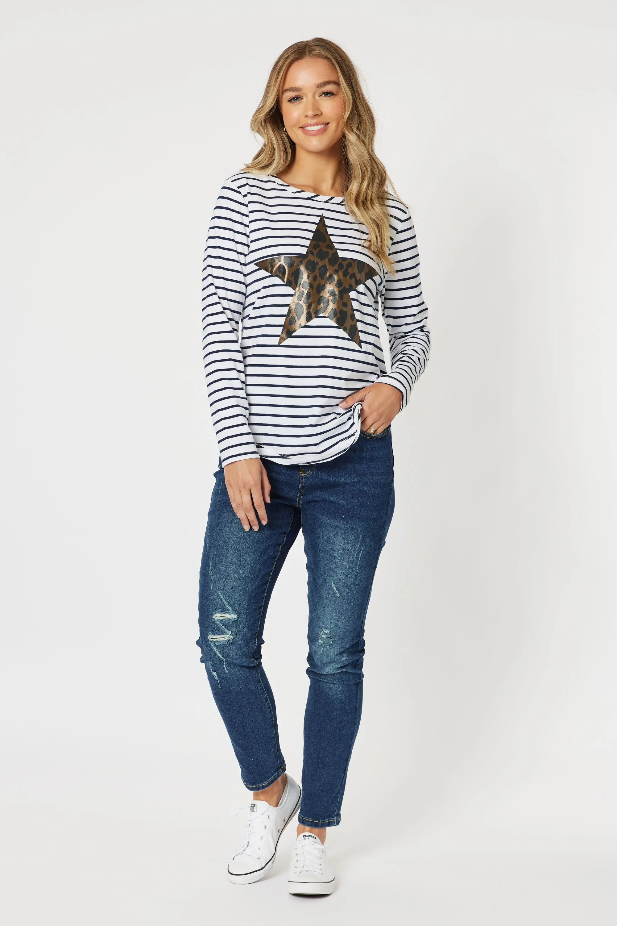 ANNIE STAR STRIPE TEE - 45337T