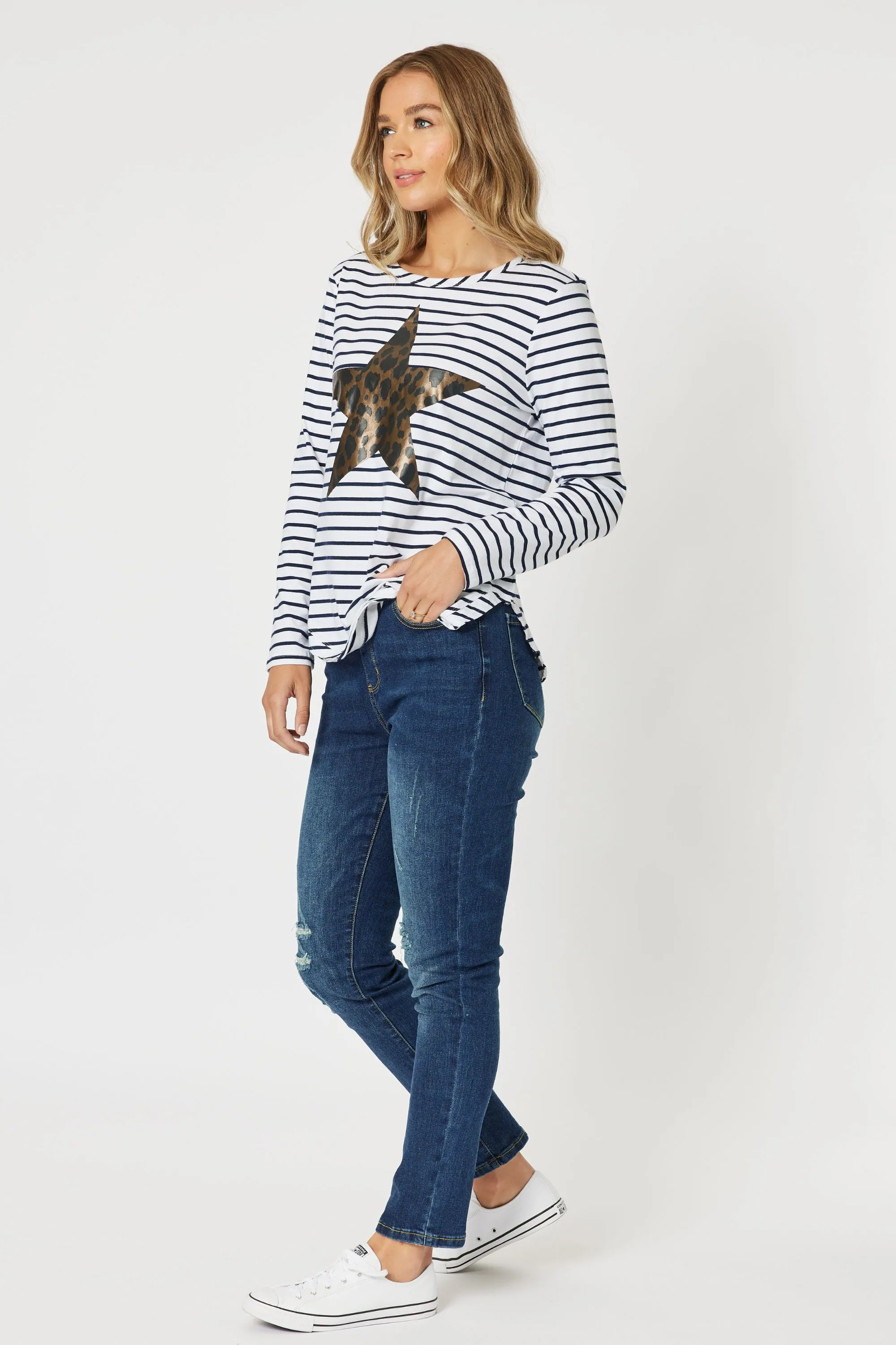 ANNIE STAR STRIPE TEE - 45337T