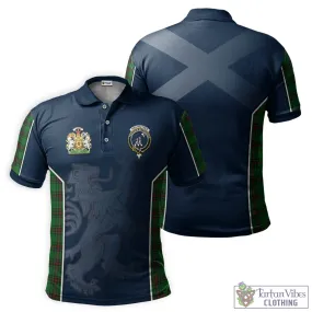 Anstruther Tartan Men's Polo Shirt with Family Crest and Lion Rampant Vibes Sport Style