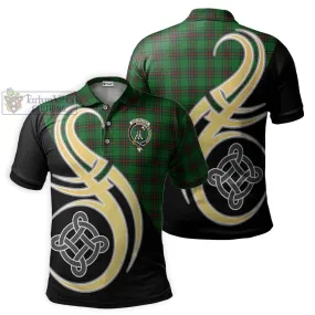 Anstruther Tartan Polo Shirt with Family Crest and Celtic Symbol Style