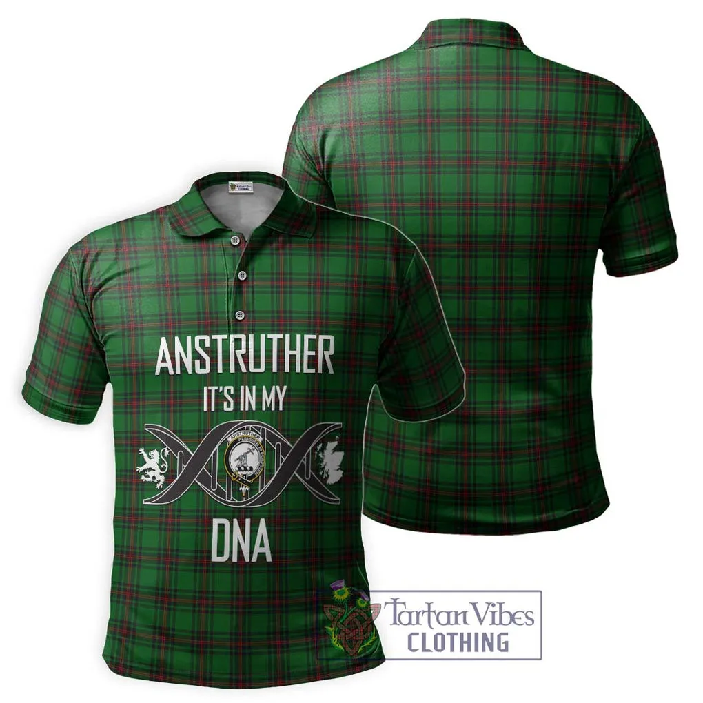 Anstruther Tartan Polo Shirt with Family Crest DNA In Me Style