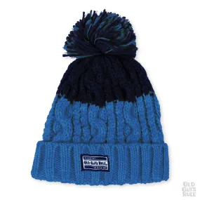 'Aprés' Knit Beanie - Navy/Azure Blue