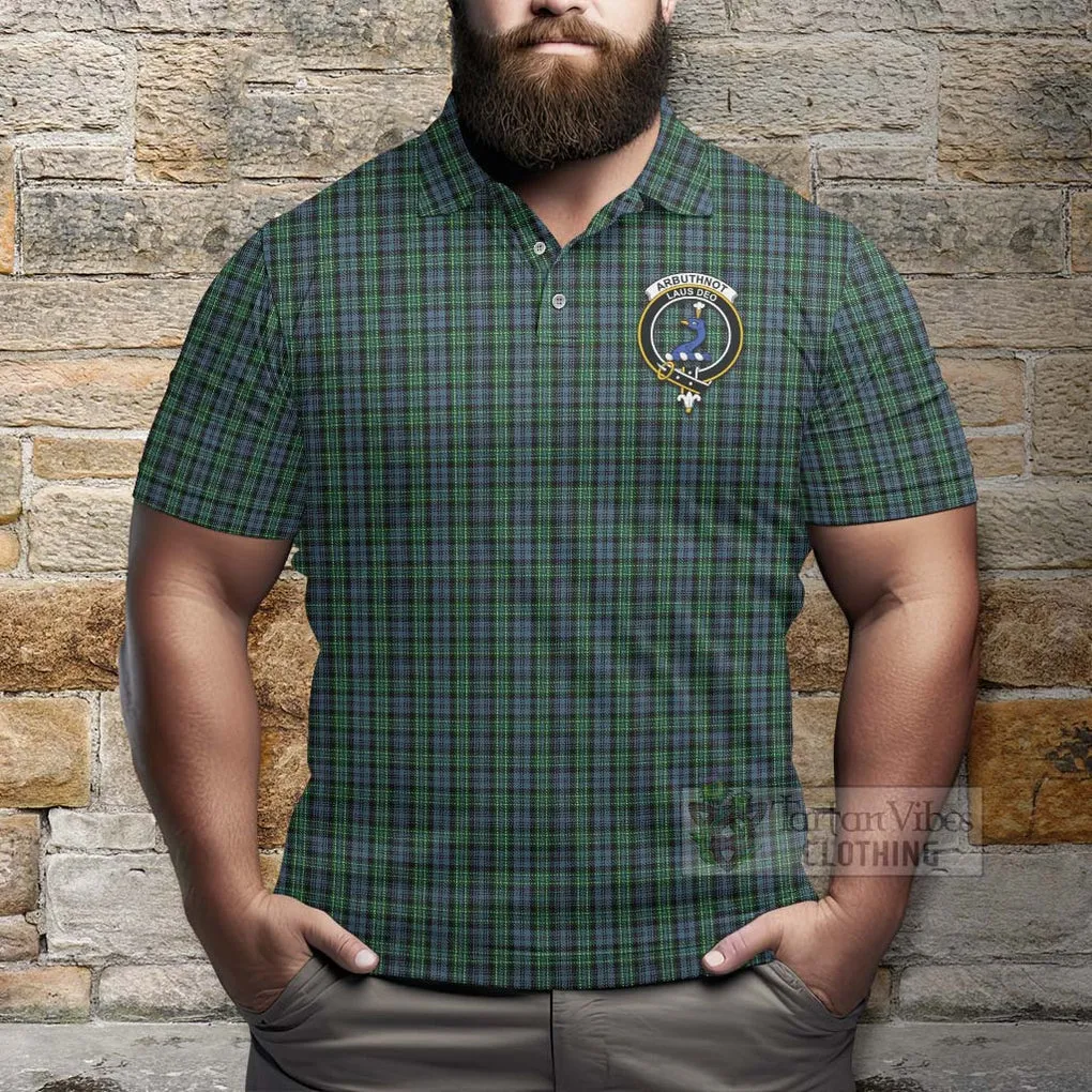 Arbuthnot Tartan Polo Shirt with Family Crest Celtic Skull Style