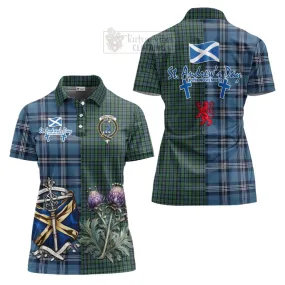 Arbuthnot Tartan Women's Polo Shirt Happy St. Andrew's Day Half Tartan Style