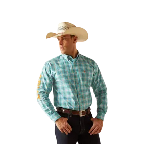 Ariat Men's Pro Series Team Vincent Classic Fit Turquiose Shirt